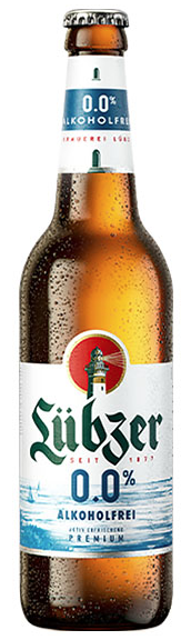 Flasche Bier Lübzer Alkoholfrei 0,5L 