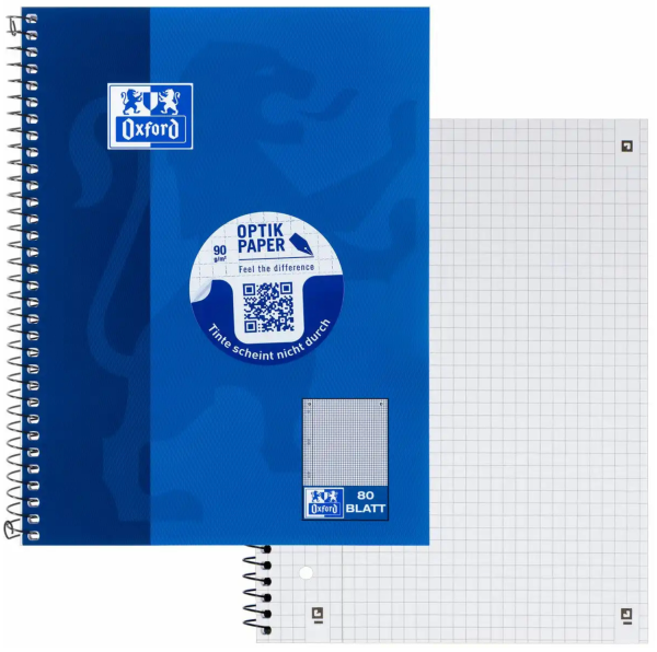Oxford Collegeblock Optik Paper kariert 80 Blatt DIN A5