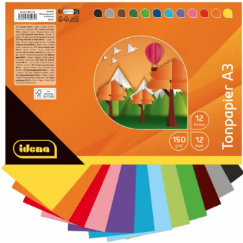 Idena Tonpapier 150g/m² 12 Farben DIN A3