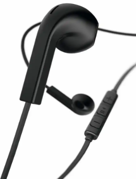 hama Kopfhörer Advance Earbuds Mikrofon Flachbandkabel schwarz